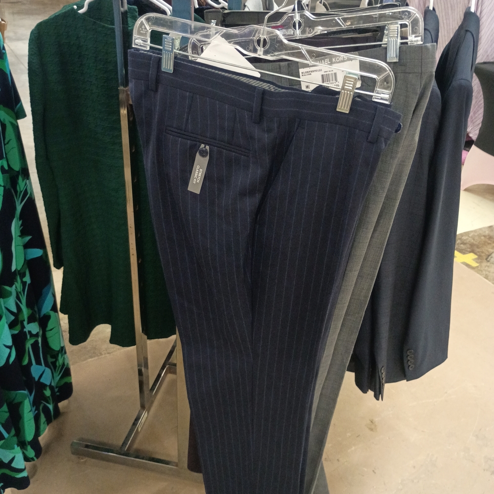 Michael Kors Navy Pinstripe Dress Pants